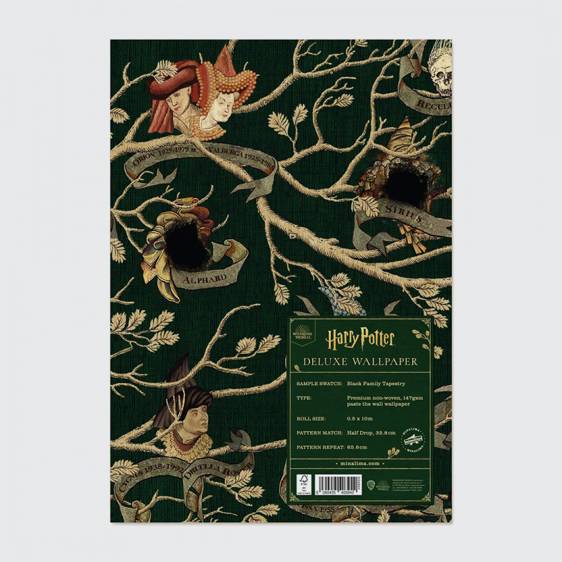Deluxe Wallpaper · Black Family Tapestry (MinaLima)
